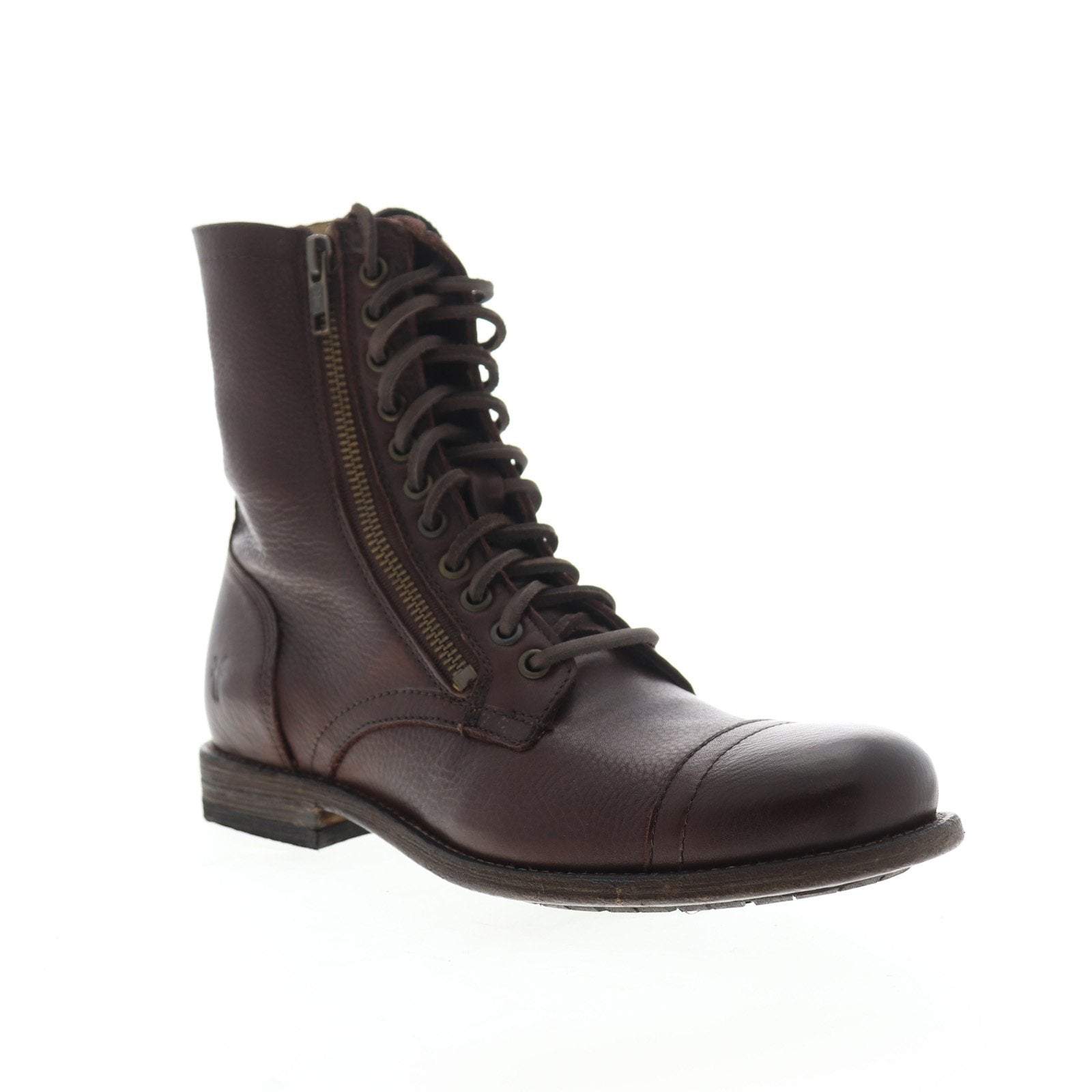Frye Tyler Boot Mens 13D Brown Leather Double Zip Lace Up Combat Moto 86083 REAR FRYE Tyler Flex Lace Up | Harbour Thread main image 3