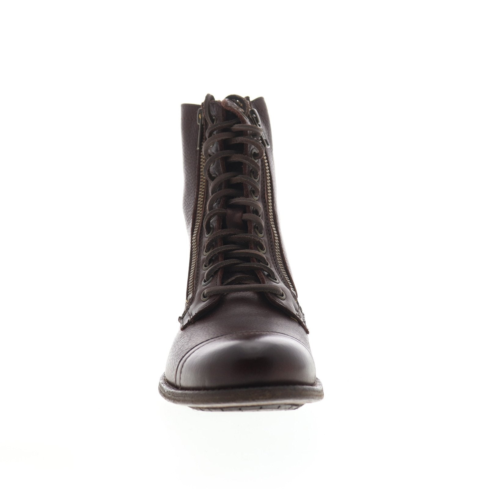 Frye Tyler Boot Mens 13D Brown Leather Double Zip Lace Up Combat Moto 86083 REAR FRYE Tyler Flex Lace Up | Harbour Thread main image 2