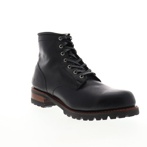 Frye Addison Lug Lace Up 86177 Mens Black Leather Casual Dress Boots Shoes