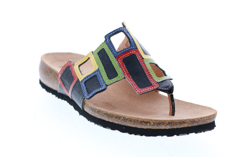Think Julia 02 Thong Womens Black Flip-Flops Sandals Shoes