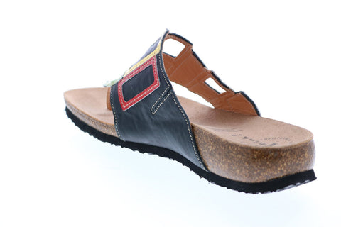 Think Julia 02 Thong Womens Black Flip-Flops Sandals Shoes