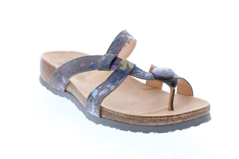 Kanner Think Owned Julia 02 Thong Womens Gray Leather Flip-Flops Sandals Shoes