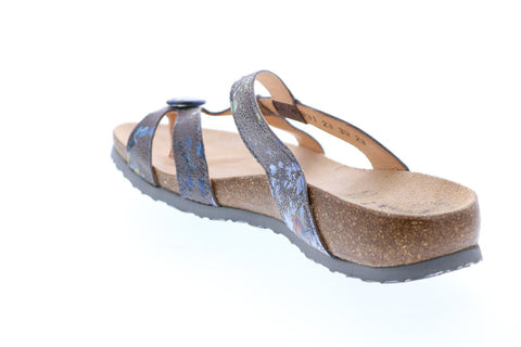 Kanner Think Owned Julia 02 Thong Womens Gray Leather Flip-Flops Sandals Shoes