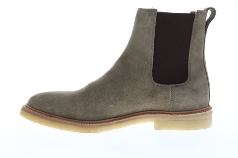Frye Chris Crepe 86953 Mens Gray Suede Slip On Chelsea Boots Shoes