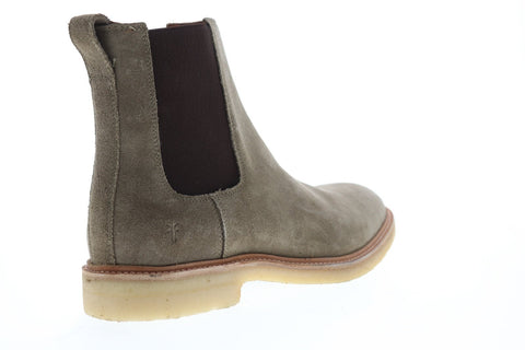 Frye Chris Crepe 86953 Mens Gray Suede Slip On Chelsea Boots Shoes