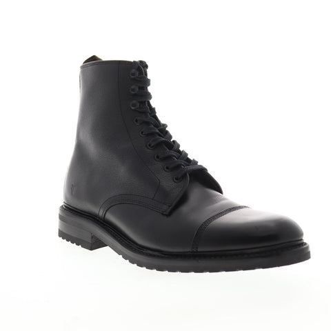 Frye Officer Lace Up Mens Black Leather Casual Dress Lace Up Boots Shoes