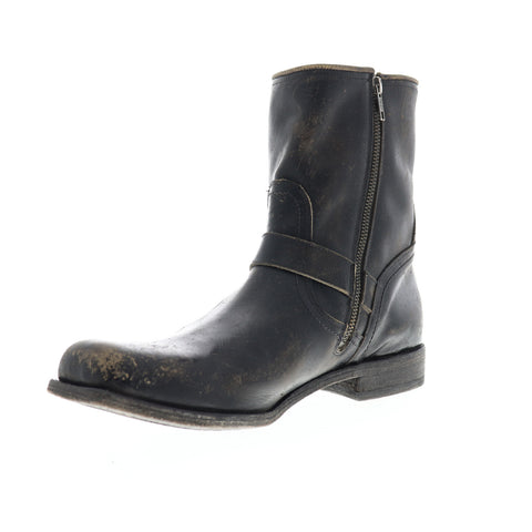 Frye Smith Engineer 87078 Mens Black Leather High Top Zipper Casual Dress Boots