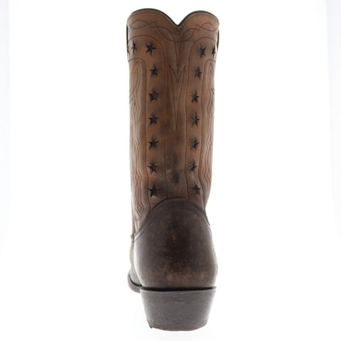 Frye Wyatt Americana Mens Brown Leather Western Slip On Boots Shoes