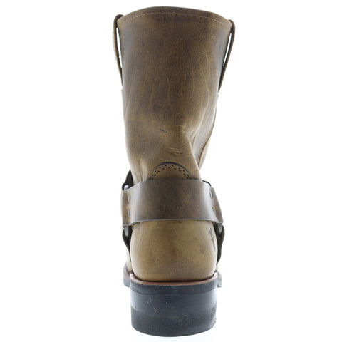 Frye Harness 8R Mens Brown Leather Casual Dress Slip On Boots Shoes