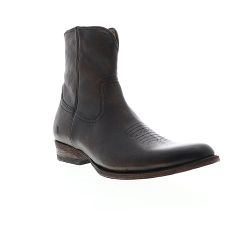Frye Austin Inside Zip 87615 Mens Brown Leather Zipper Western Boots Shoes