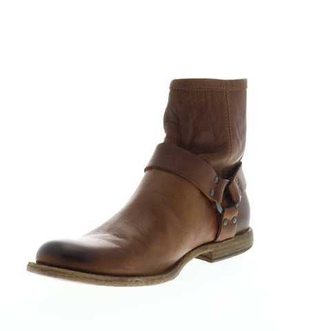 Frye Phillip Harness 87870 Mens Brown Leather Casual Dress Boots Shoes