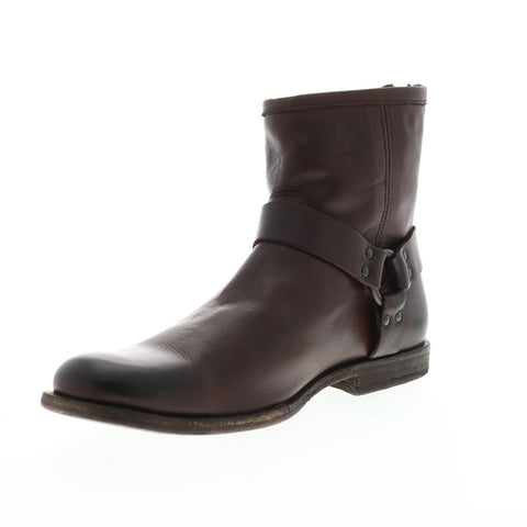Frye Phillip Harness 87870 Mens Brown Leather Casual Dress Boots Shoes