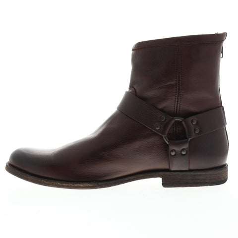 Frye Phillip Harness 87870 Mens Brown Leather Casual Dress Boots Shoes
