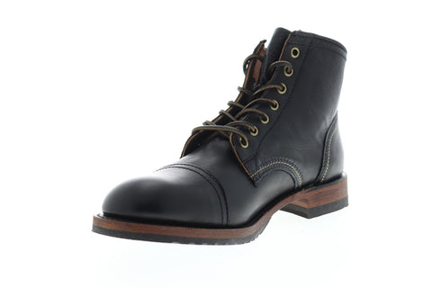 Frye Logan Cap Toe 87917 Mens Black Leather Lace Up Casual Dress Boots Shoes