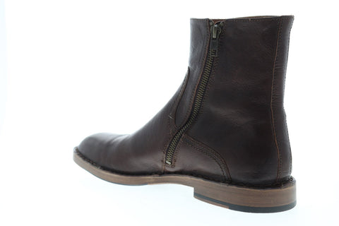 Frye Mark Inside Zip 87958 Mens Brown Leather Zipper Chukkas Boots Shoes