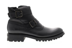 Frye Stanton Moto Mens Black Leather Casual Dress Zipper Boots Shoes