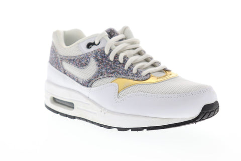 Nike Air Max 1 Se 881101-100 Womens White Mesh Lace Up Surf Athletic Skate Shoes
