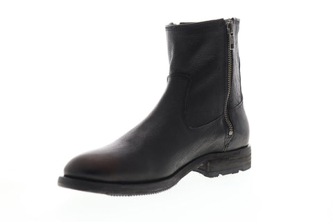 Frye Ethan Double Zip 88114 Mens Black Leather Zipper Casual Dress Boots Shoes