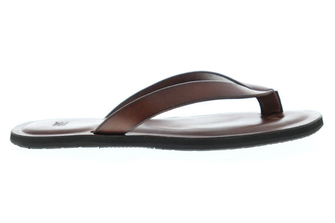 Frye Neil Thong Mens Brown Leather Flip Flops Slip On Sandals Shoes