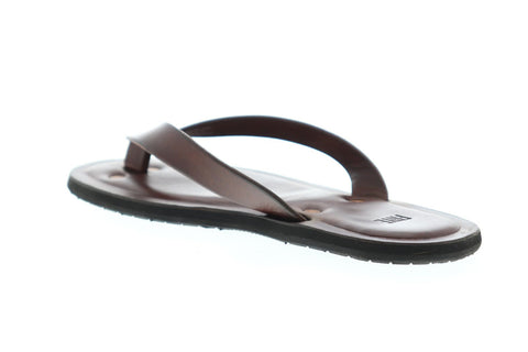 Frye Neil Thong Mens Brown Leather Flip Flops Slip On Sandals Shoes