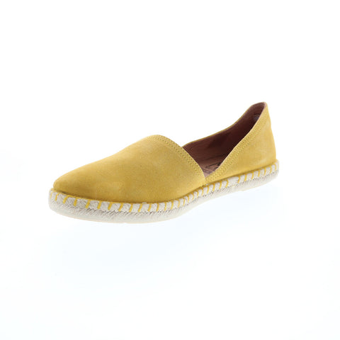 Miz Mooz Cherie Womens Yellow Suede Slip On Espadrille Flats Shoes
