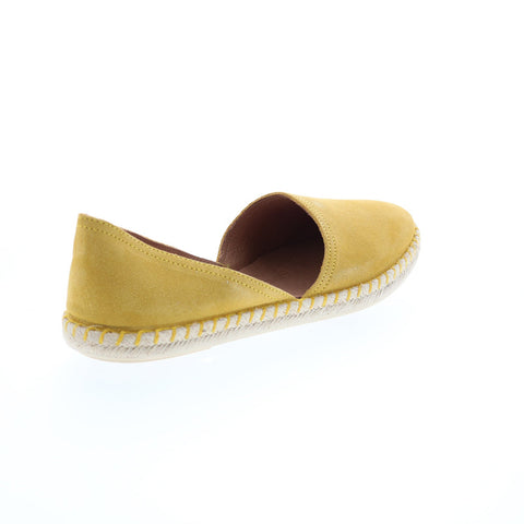 Miz Mooz Cherie Womens Yellow Suede Slip On Espadrille Flats Shoes