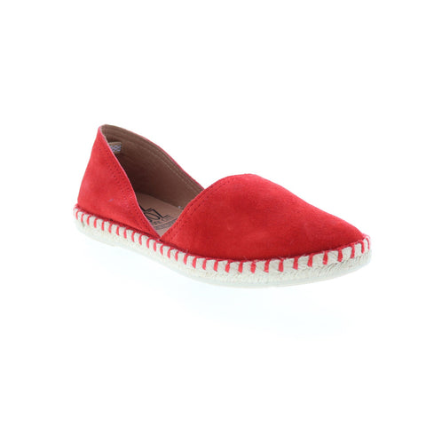 Miz Mooz Cherie Womens Red Suede Slip On Loafer Flats Shoes