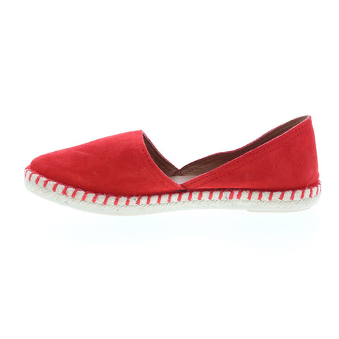 Miz Mooz Cherie Womens Red Suede Slip On Loafer Flats Shoes