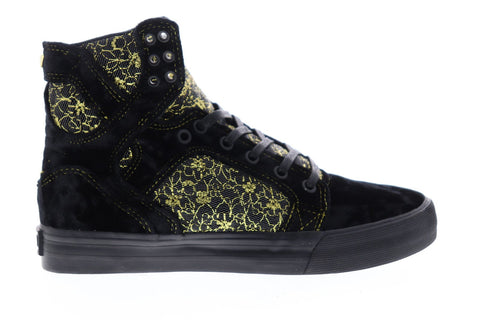 Supra Skytop 98336-015-M Mens Black Suede Lace Up High Top Sneakers Shoes 