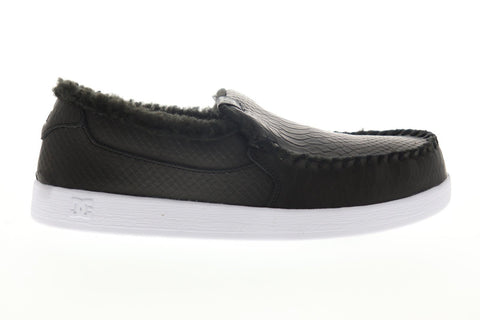 DC Villain WNT ADYP100001 Mens Black Leather Slip On Athletic Skate Shoes
