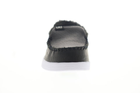 DC Villain WNT ADYP100001 Mens Black Leather Slip On Athletic Skate Shoes