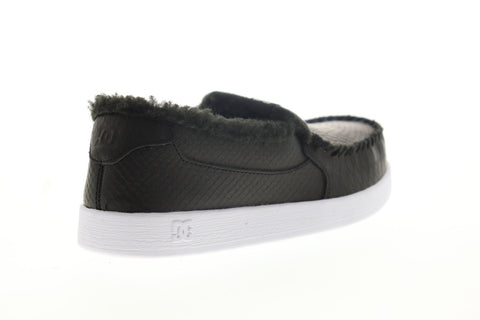 DC Villain WNT ADYP100001 Mens Black Leather Slip On Athletic Skate Shoes