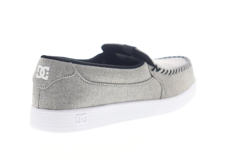 DC Villain TX SE ADYS100200 Mens Gray Canvas Slip On Athletic Skate Shoes