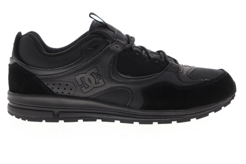 dc kalis lite adys100291 mens black suede lace up athletic skate shoes