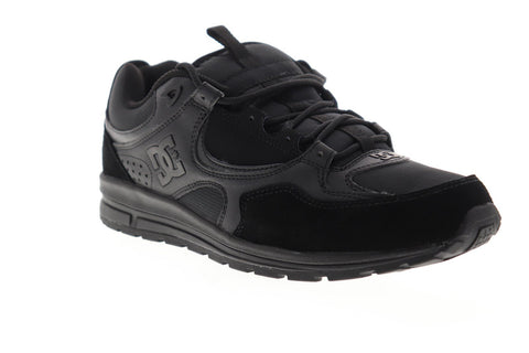 dc kalis lite adys100291 mens black suede lace up athletic skate shoes