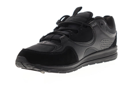 dc kalis lite adys100291 mens black suede lace up athletic skate shoes