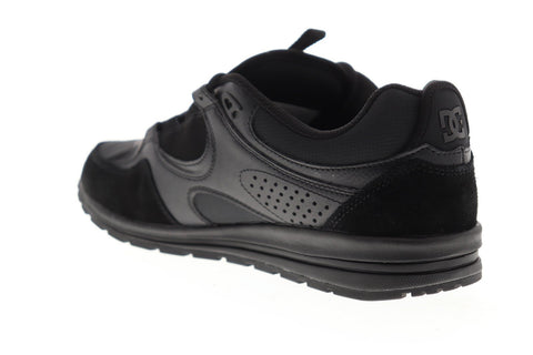 dc kalis lite adys100291 mens black suede lace up athletic skate shoes