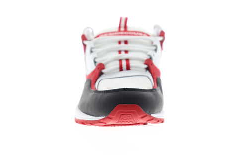 dc kalis lite adys100291 mens white red leather lace up athletic skate shoes
