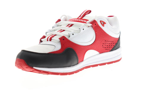 dc kalis lite adys100291 mens white red leather lace up athletic skate shoes