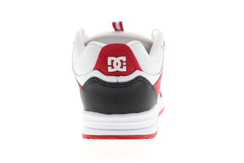 dc kalis lite adys100291 mens white red leather lace up athletic skate shoes
