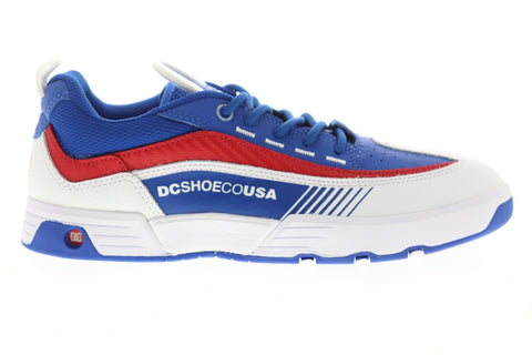 DC Legacy 98 Slim ADYS100445 Mens Blue Leather Lace Up Athletic Skate Shoes