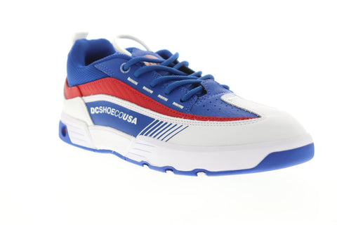 DC Legacy 98 Slim ADYS100445 Mens Blue Leather Lace Up Athletic Skate Shoes
