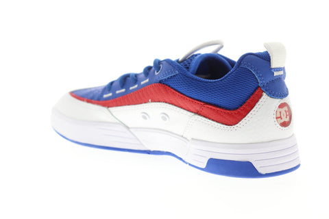 DC Legacy 98 Slim ADYS100445 Mens Blue Leather Lace Up Athletic Skate Shoes