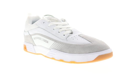 dc legacy 98 slim se adys100447 mens white suede athletic skate shoes