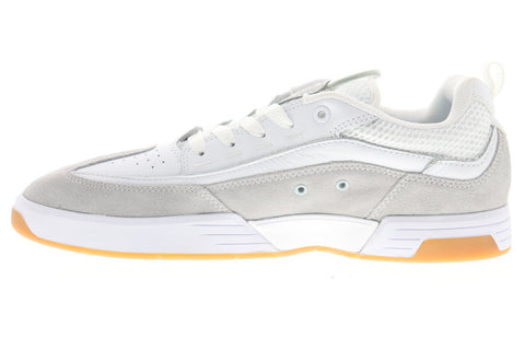 dc legacy 98 slim se adys100447 mens white suede athletic skate shoes