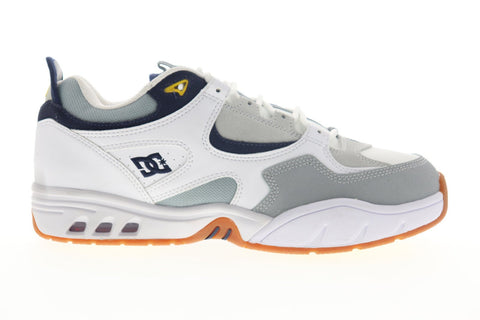 DC Kalis OG ADYS100452 Mens White Leather Suede Lace Up Athletic Skate Shoes