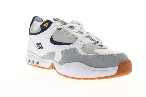 DC Kalis OG ADYS100452 Mens White Leather Suede Lace Up Athletic Skate Shoes