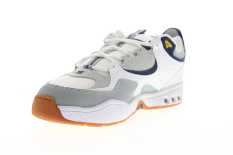 DC Kalis OG ADYS100452 Mens White Leather Suede Lace Up Athletic Skate Shoes