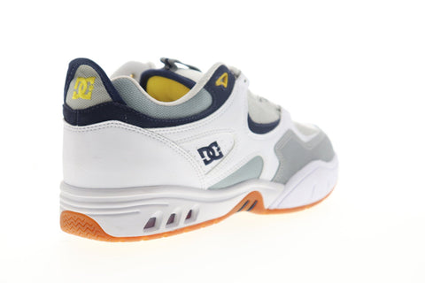 DC Kalis OG ADYS100452 Mens White Leather Suede Lace Up Athletic Skate Shoes