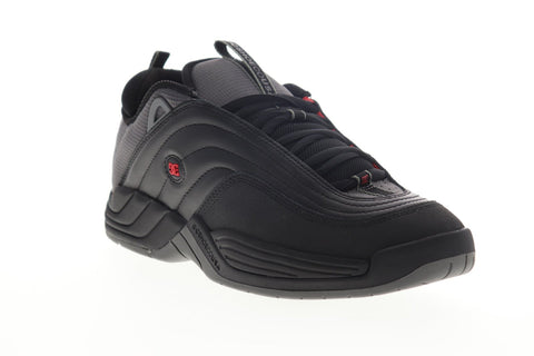 DC Williams OG ADYS100454 Mens Black Leather Suede Lace Up Athletic Skate Shoes